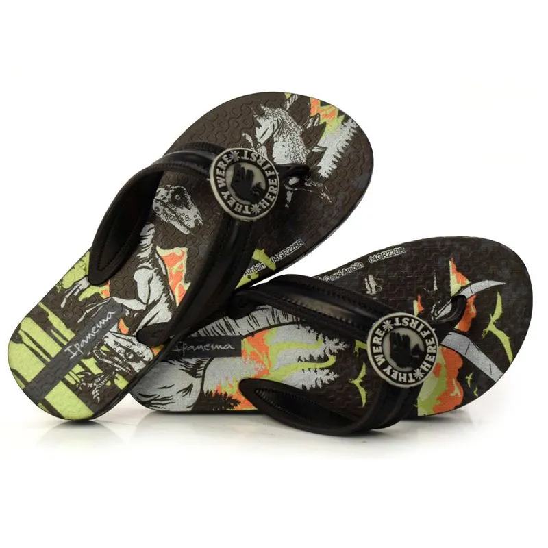 Chinelo Infantil Masculino Ipanema Jurassic Preto 26815 23/24