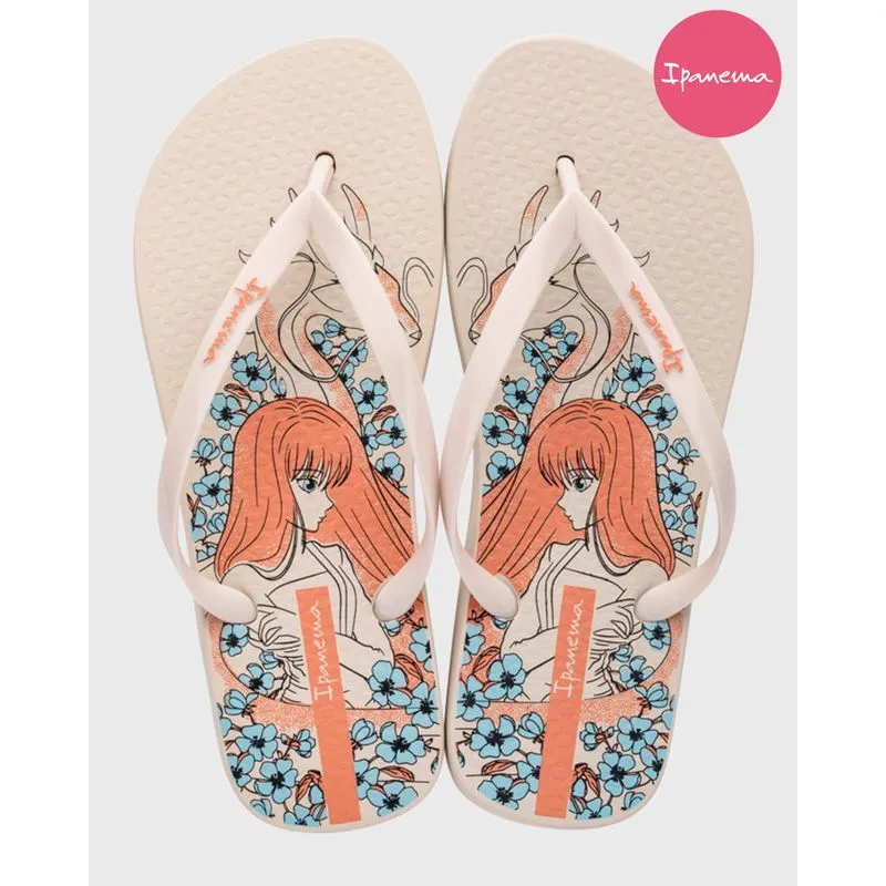 Chinelo Ipanema Feminino Estampa Anime Bege 36