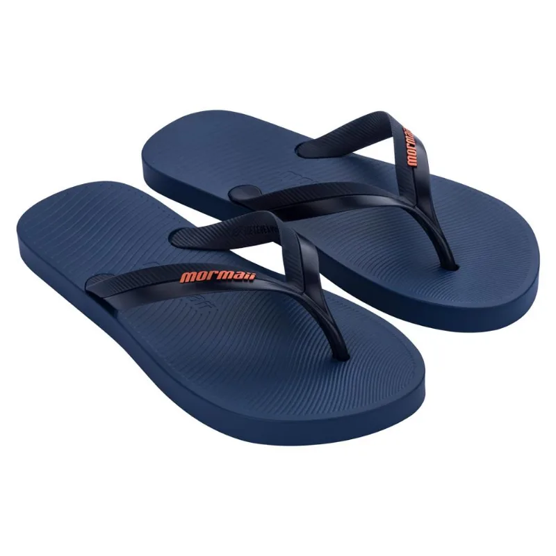 Chinelo Mormaii tropical dedo adulto Azul-laranja 45-46