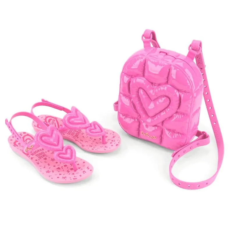 Sandália Infantil Luluca Bubble + Bag Rosa 22744 26/27