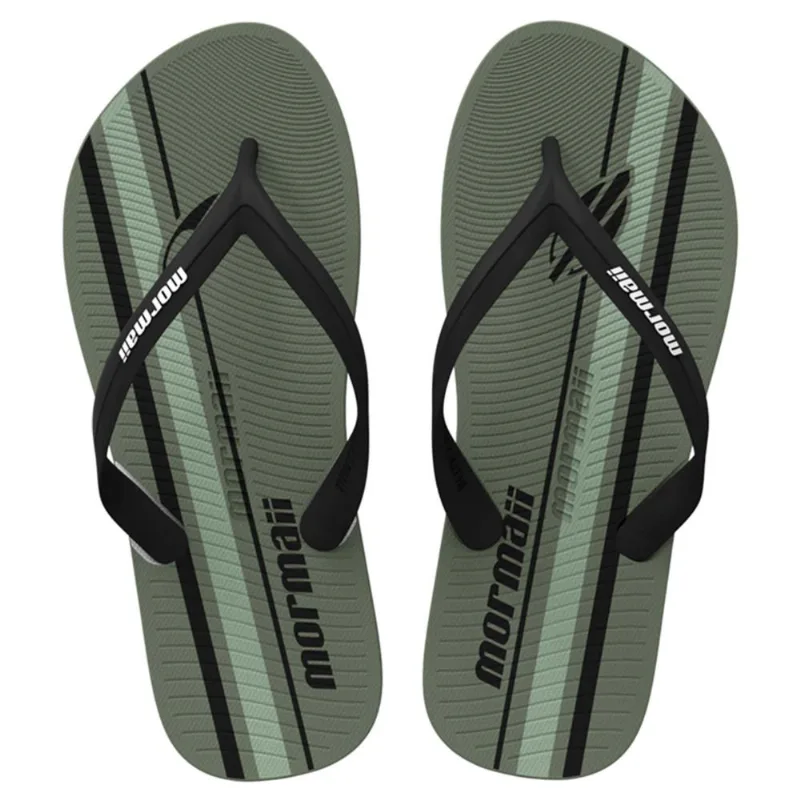 Chinelo Mormaii tropical graphics adulto Verde-preto 33-34