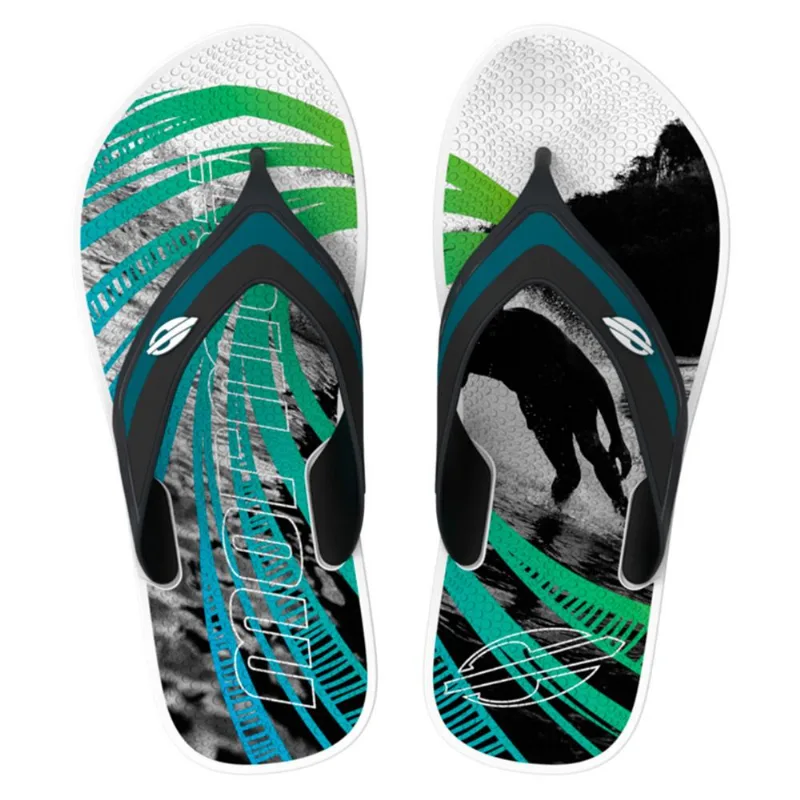 Chinelo Mormaii neocycle infantil Branco-preto-azul 35-36