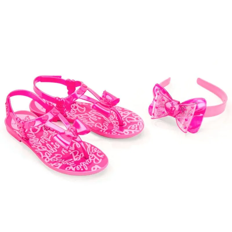 Sandália Infantil Barbie + Tiara Glam Rosa 22933 32/33