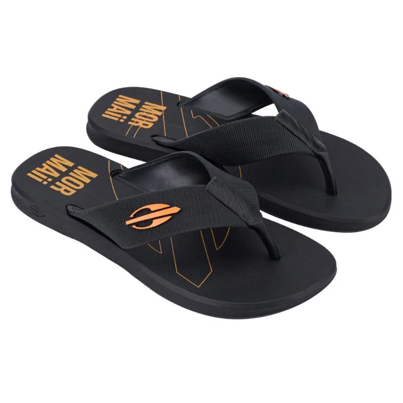 Chinelo Mormaii wave ii dedo adulto Preto-preto-amarelo 43-44