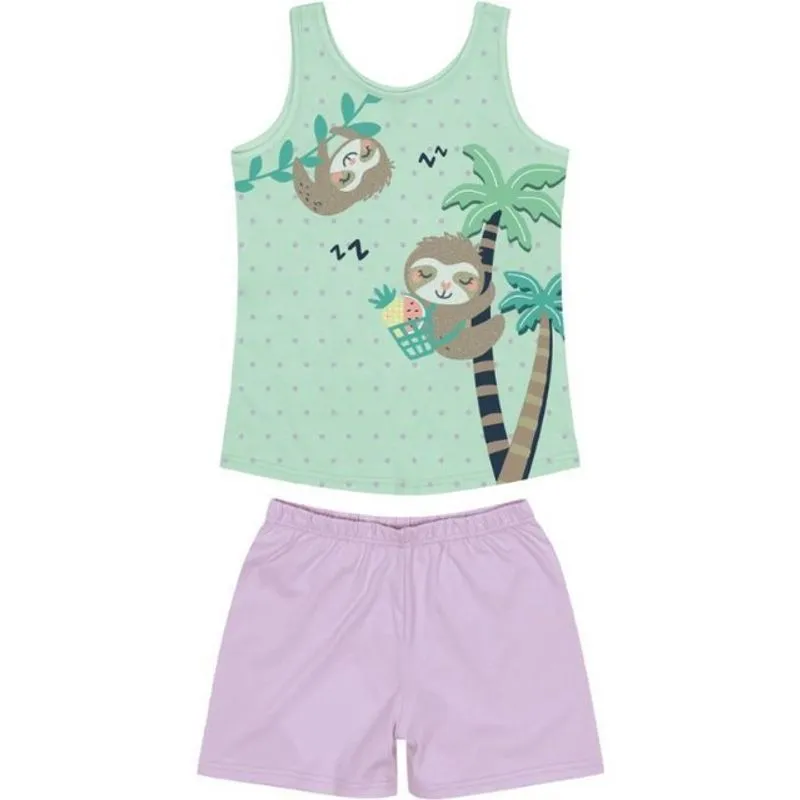 Pijama Infantil Manga Curta Menina 4 ao 8 Malwee