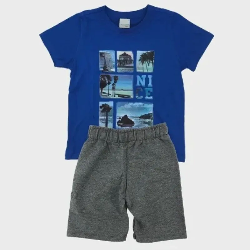 Conjunto Infantil Camiseta e Bermuda 88174 - Malwee Kids