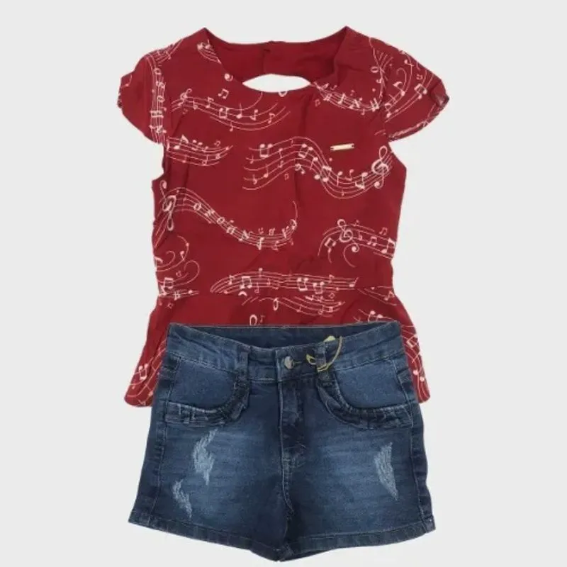 Conjunto Infantil Blusa e Short 88695 - Malwee Carinhoso