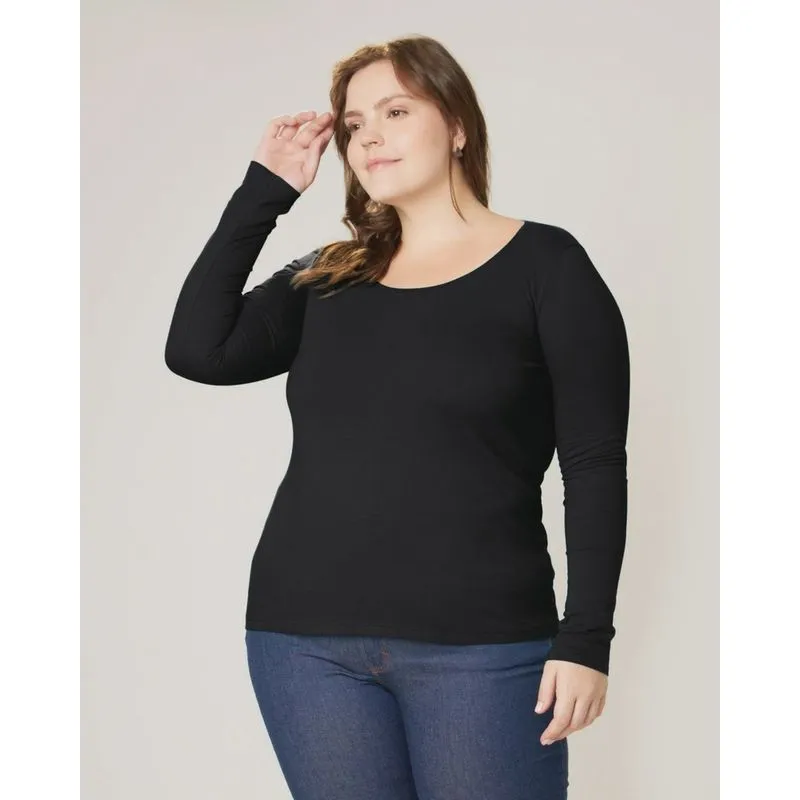 Blusa Manga Longa Básica Feminina Malwee Plus