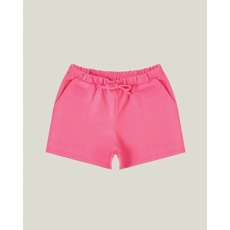 Shorts Infantil Menina Com Bolsos Em Moletinho Leve Malwee Kids Rosa - 10