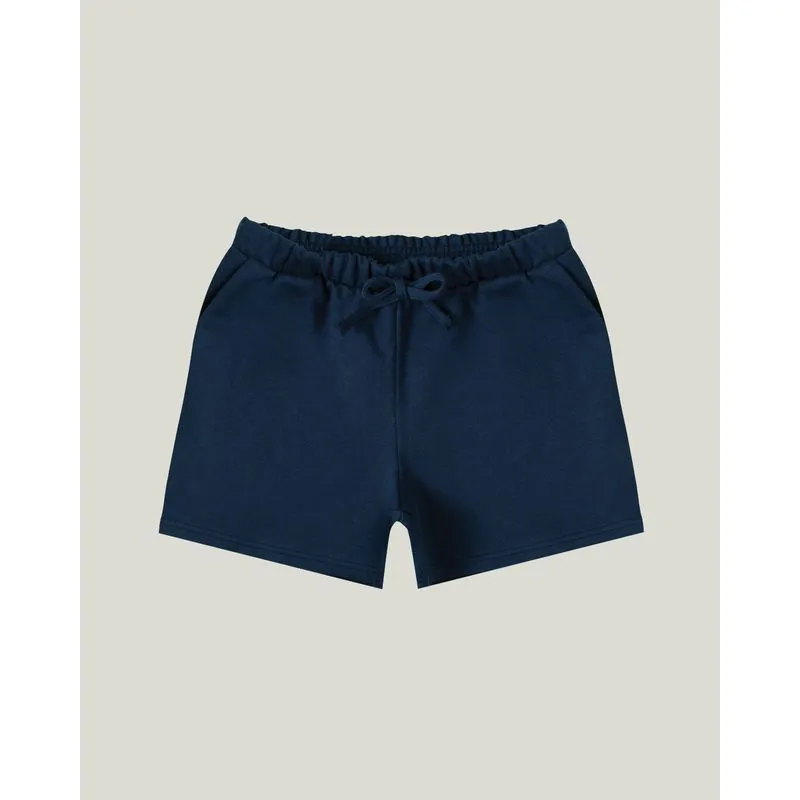 Shorts Infantil Menina Com Bolsos Em Moletinho Leve Malwee Kids Azul - 2