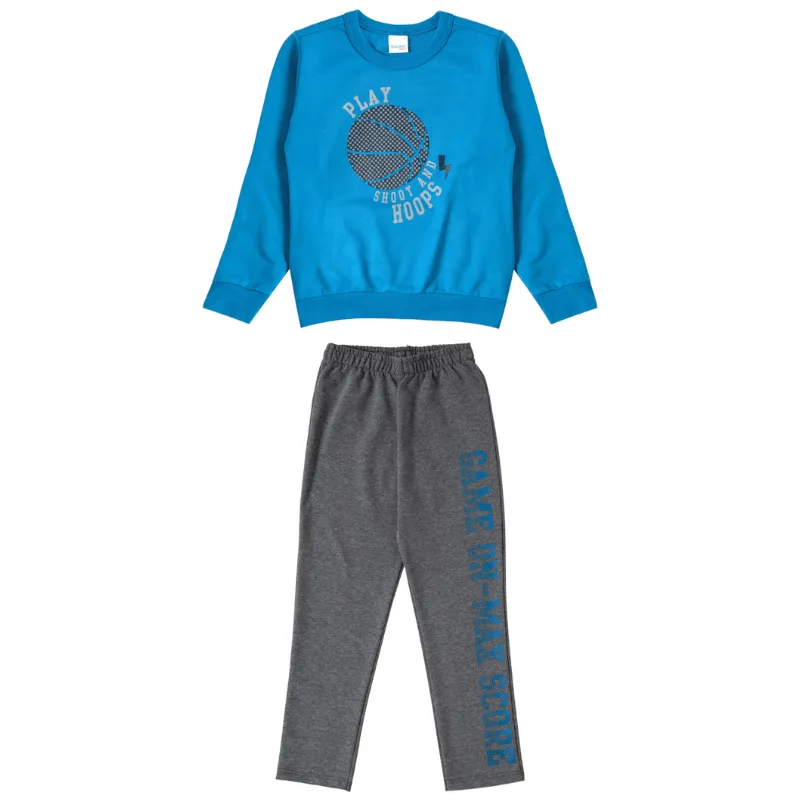 Conjunto Malwee Kids Infantil Menino Meia Estação com Estampa Game On 10/18 - 1000091594-AZUL-12