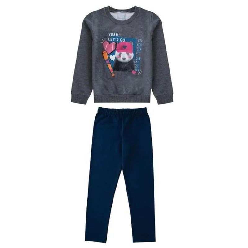 Conjunto Moletom Menina Infantil 4 ao 8 Malwee