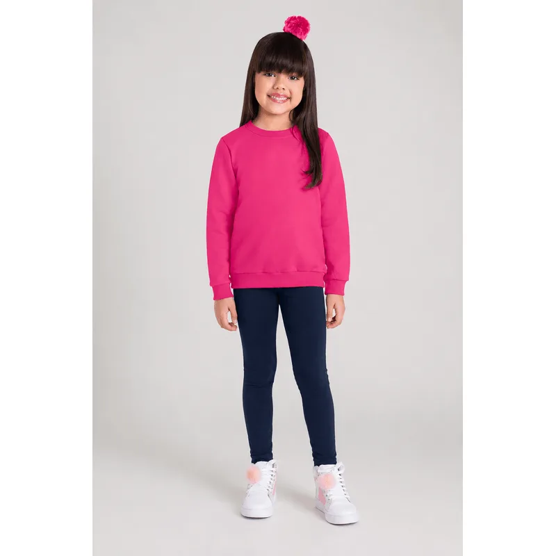 Blusão básico infantil menina em moletom Brandili - 10