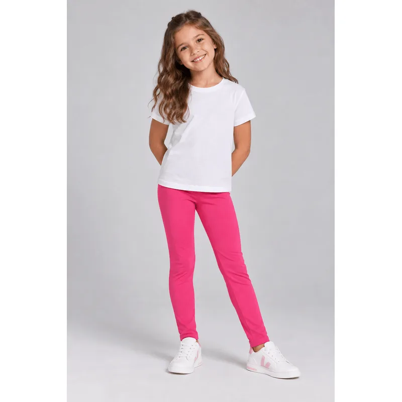 Calça legging básica infantil menina em molecotton Brandili - 3