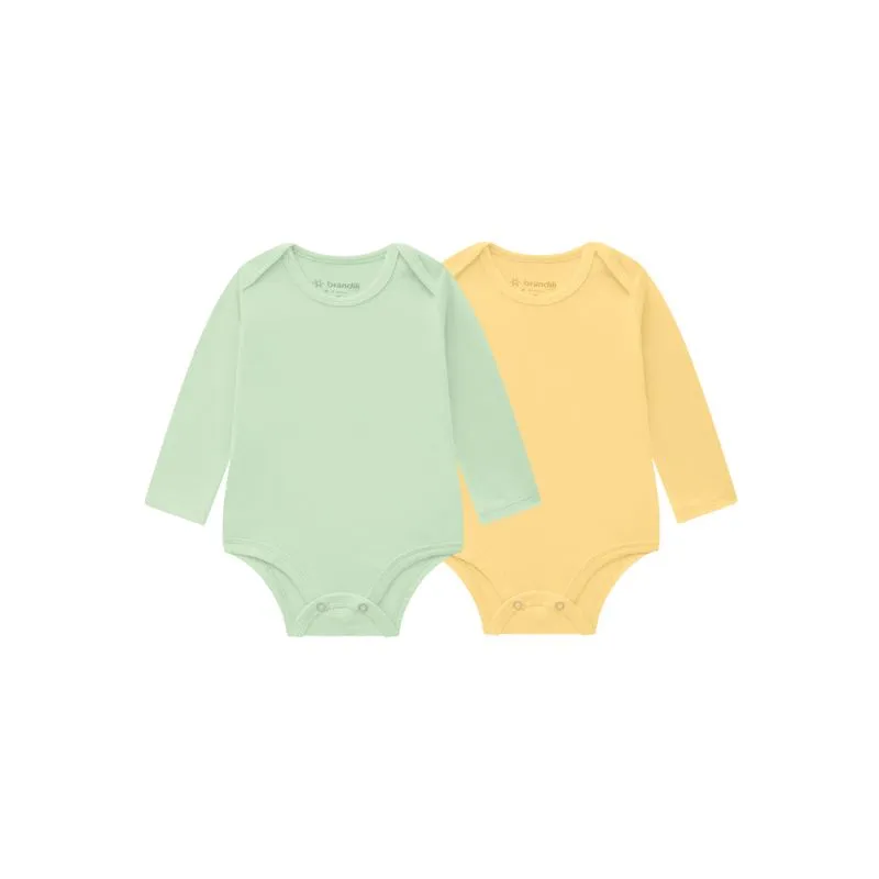 Kit de bodies bebê unissex com cor lisa Brandili Baby - 3