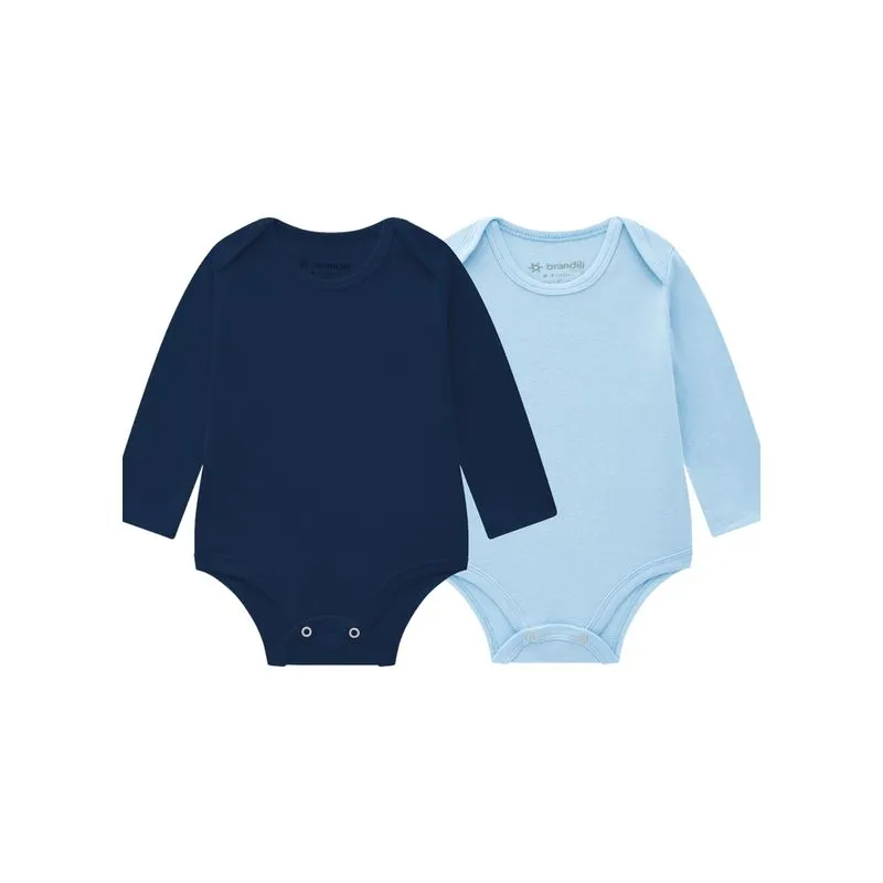 Kit de bodies bebê unissex com cor lisa Brandili Baby - 1