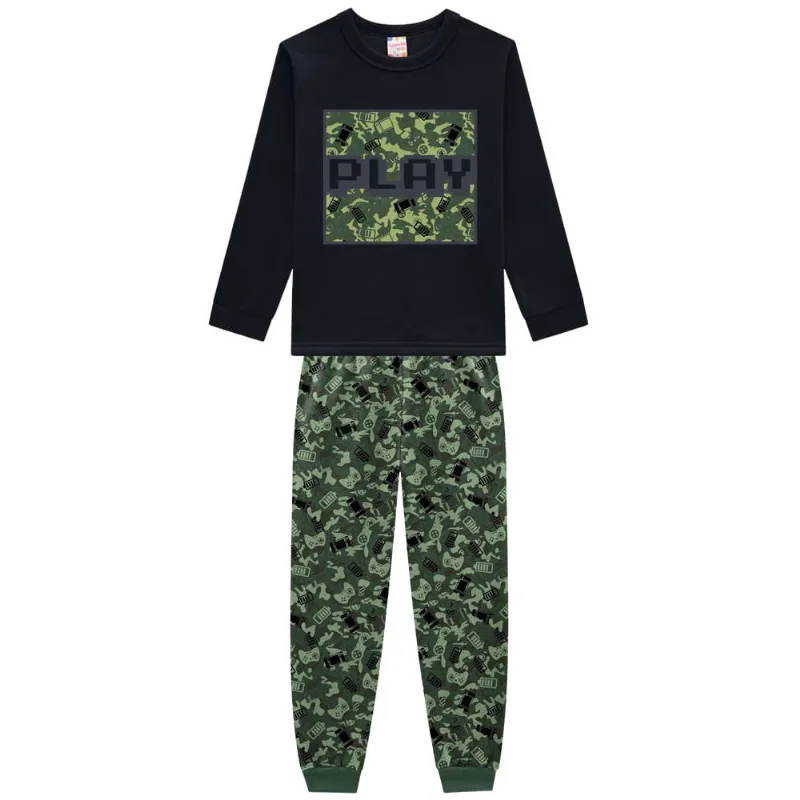 Conjunto infantil menino vídeo game Brandili Preto 8