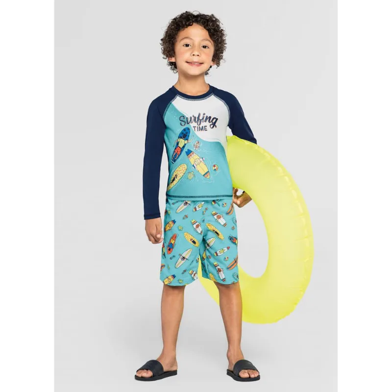 Bermuda infantil menino de surf Brandili Azul 6