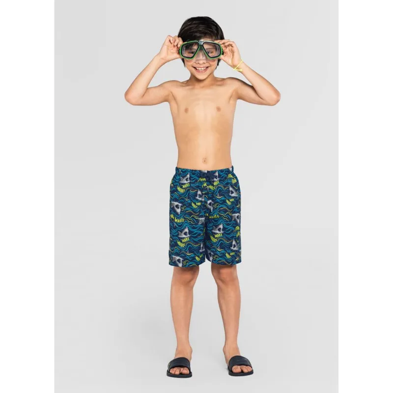 Bermuda infantil menino de tubarões Brandili Azul 8