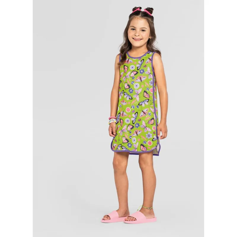 Saída de praia infantil menina borboletas Brandili Verde 6