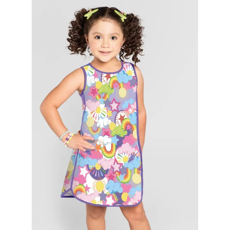 Saída de praia infantil menina estrelas Brandili Rosa 10