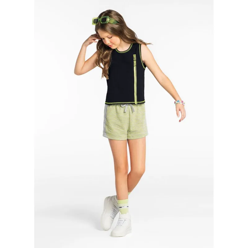 Blusa teen menina em malha Young Class Preto 10
