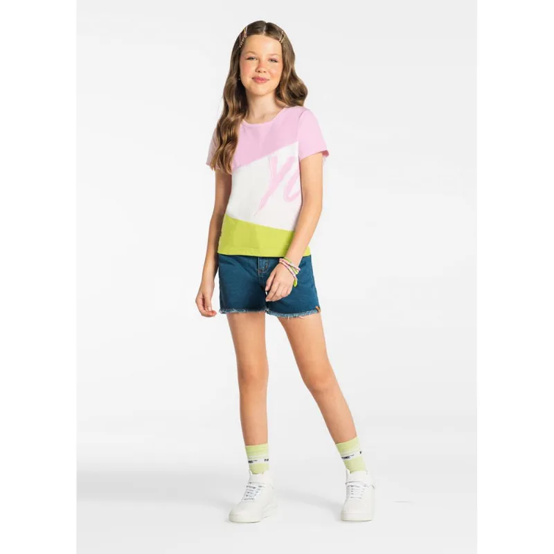 Blusa teen menina em malha Young Class Rosa 16