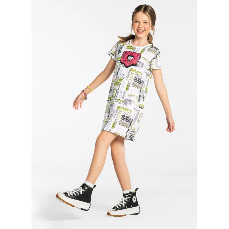 Vestido teen menina coração Young Class Branco 14