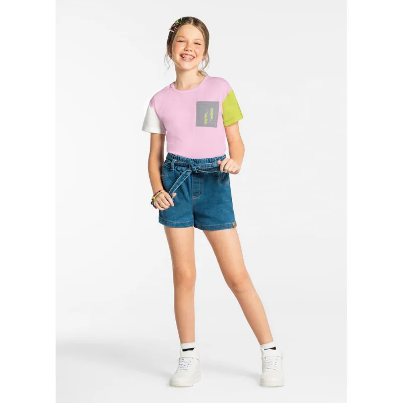 Blusa teen menina em malha Young Class Rosa 16