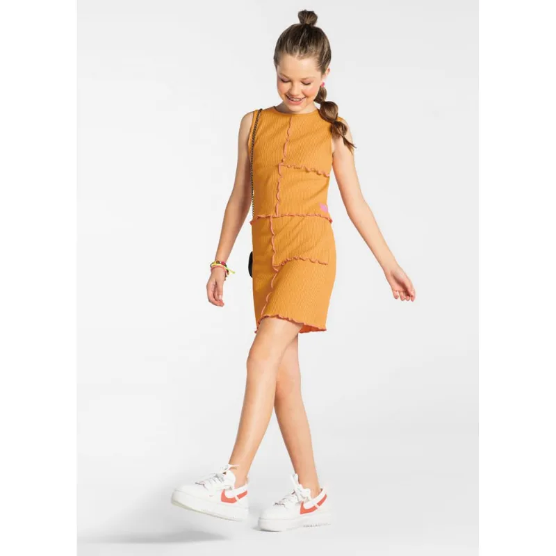 Conjunto teen menina canelado Young Class Laranja 10