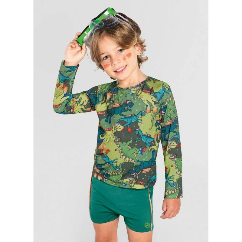 Sunga infantil menino em malha UV Brandili Verde 4