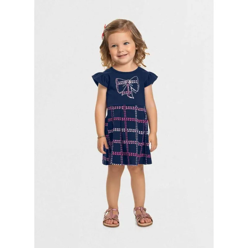 Vestido infantil menina laço Mundi Azul 2