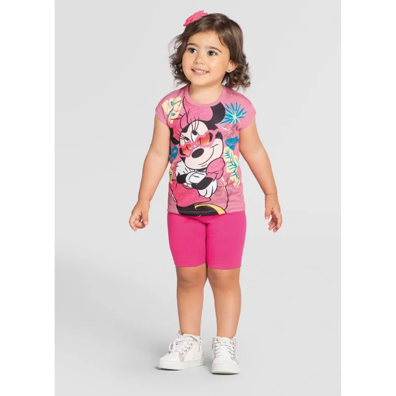 Blusa infantil menina Minnie Mouse Brandili Rosa 2