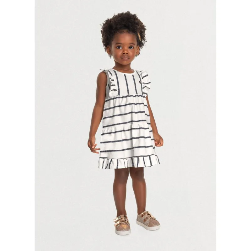 Vestido infantil menina com listras Mundi Natural 3