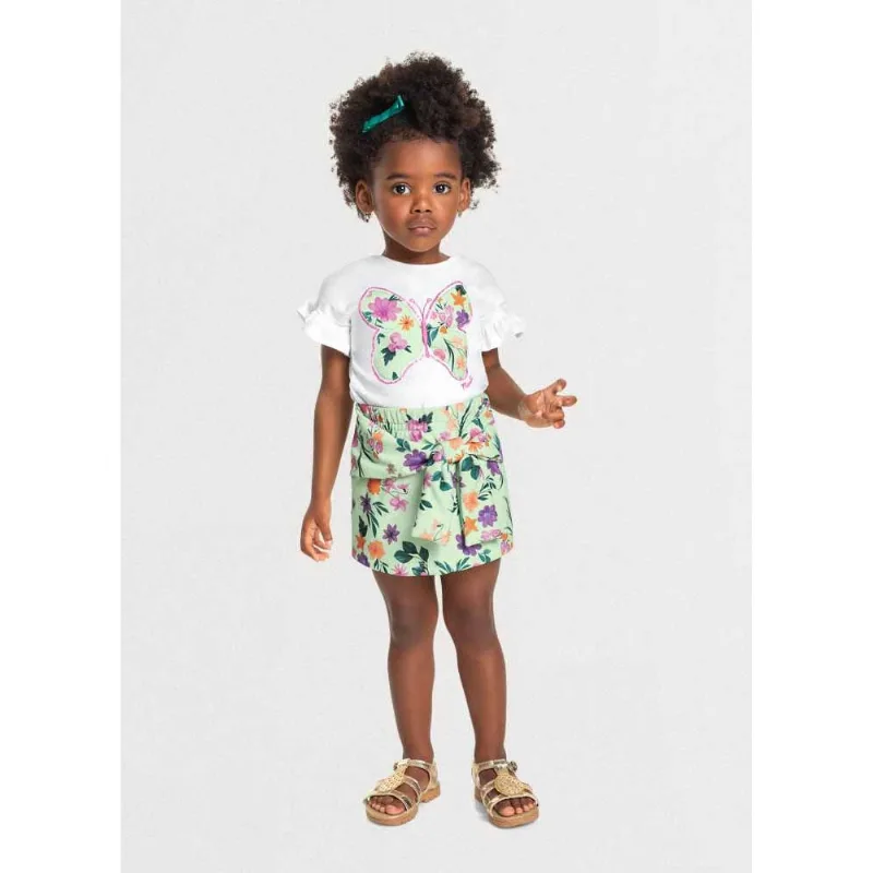 Conjunto infantil menina borboleta Mundi Branco 3