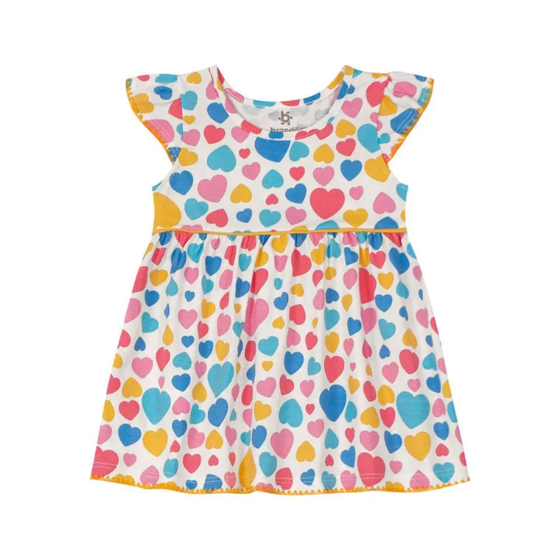 Vestido bebê menina corações Brandili Baby Natural G