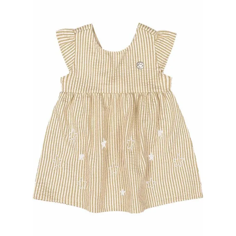 Vestido bebê menina estrelas Mundi Baby Marrom M