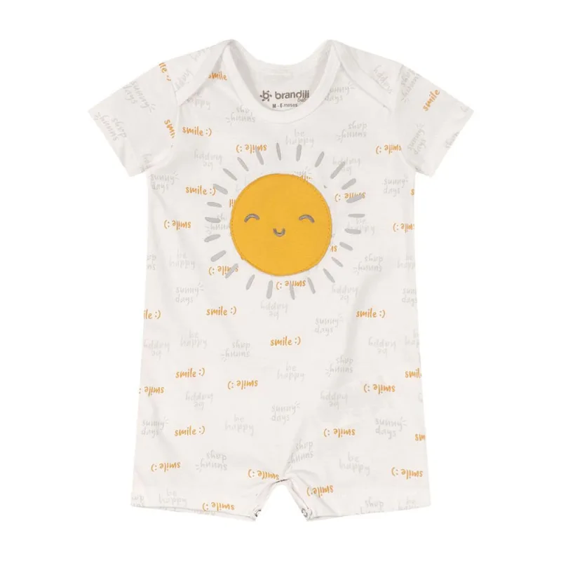 Macaquinho bebê unissex sol Brandili Baby Natural GG