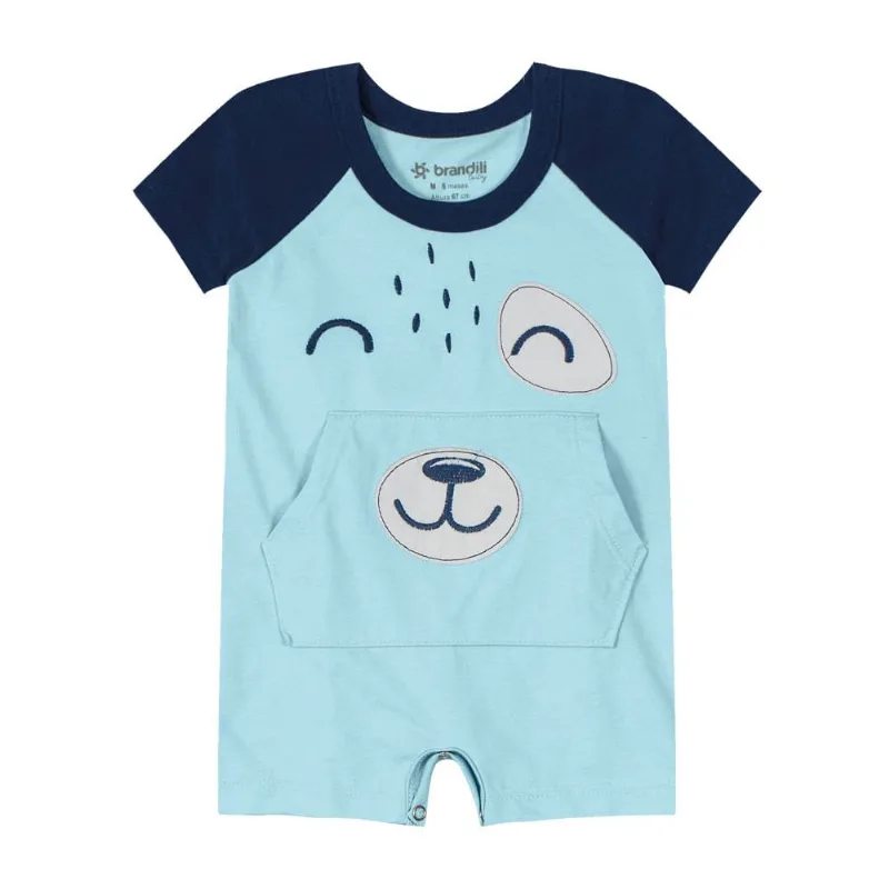 Macaquinho bebê menino cachorrinho Brandili Baby Azul M