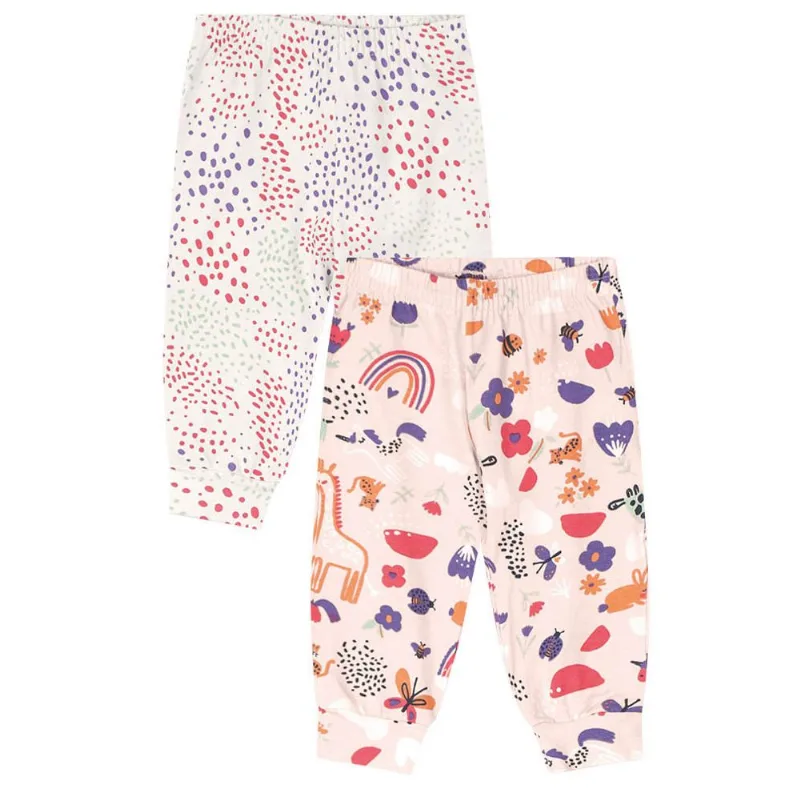 kit de calças jogger bebê menina animais Brandili baby Natural RN