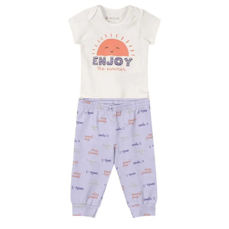 Conjunto bebê unissex sol Brandili Baby Natural P