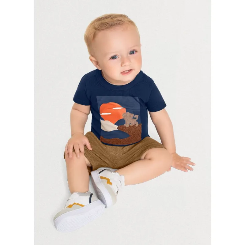 Conjunto bebê menino leãozinho Mundi Azul M