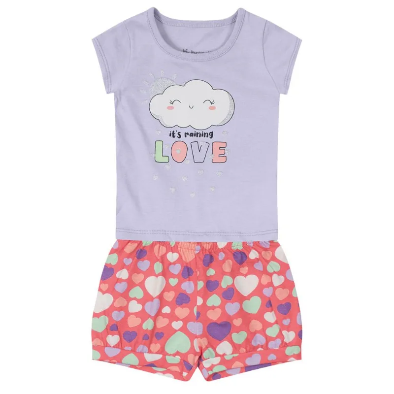 Conjunto bebê menina chuva de amor Brandili Baby Lilás P