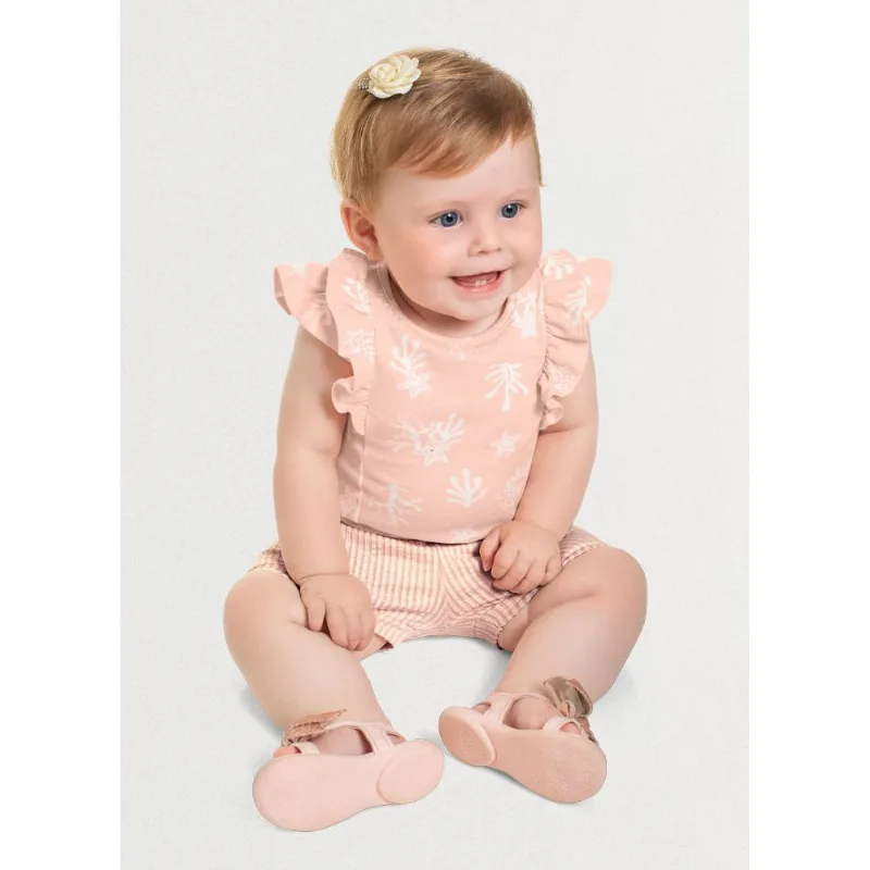 Conjunto bebê menina estrelas Mundi baby Rosa M