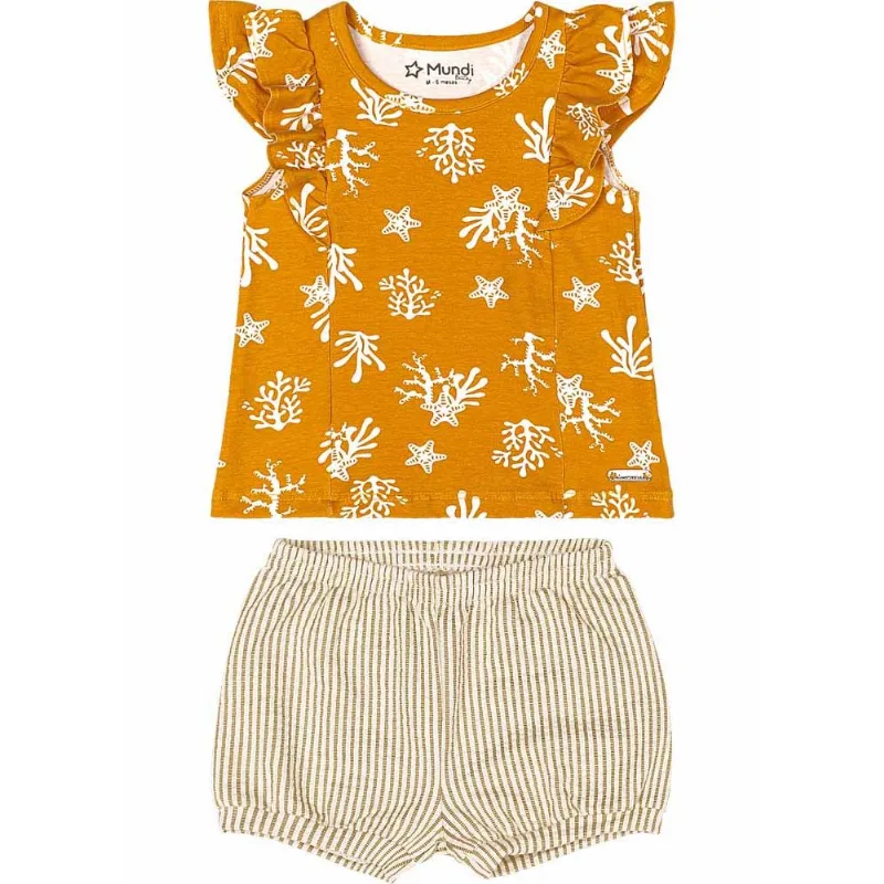 Conjunto bebê menina estrelas Mundi baby Amarelo M