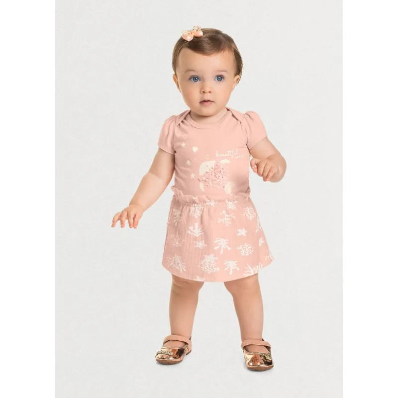 Conjunto bebê menina peixinho Mundi baby Rosa G