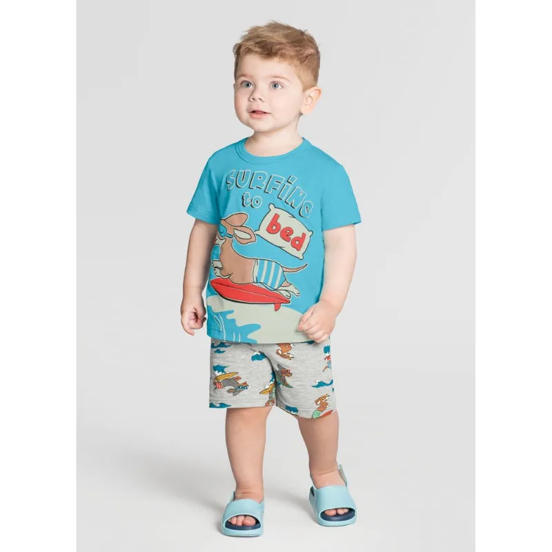 Pijama infantil menino de cachorrinhos Brandili Azul 1