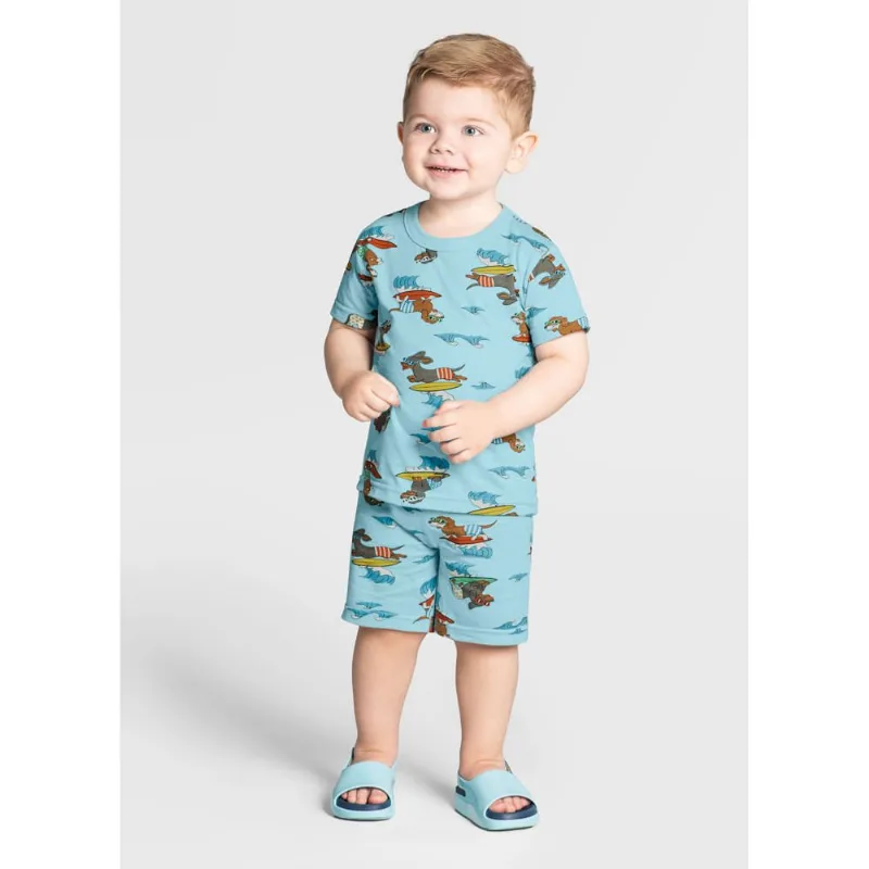 Pijama infantil menino de cachorrinhos Brandili Azul 10