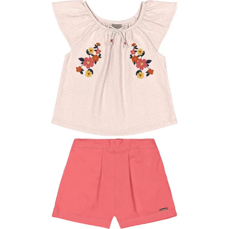Conjunto infantil menina com flores Mundi Rosa 4