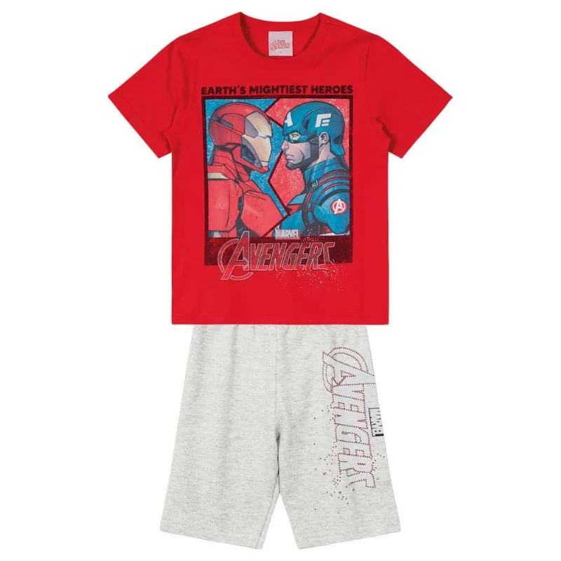 Conjunto infantil menino Vingadores Brandili Vermelho 6
